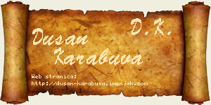 Dušan Karabuva vizit kartica
